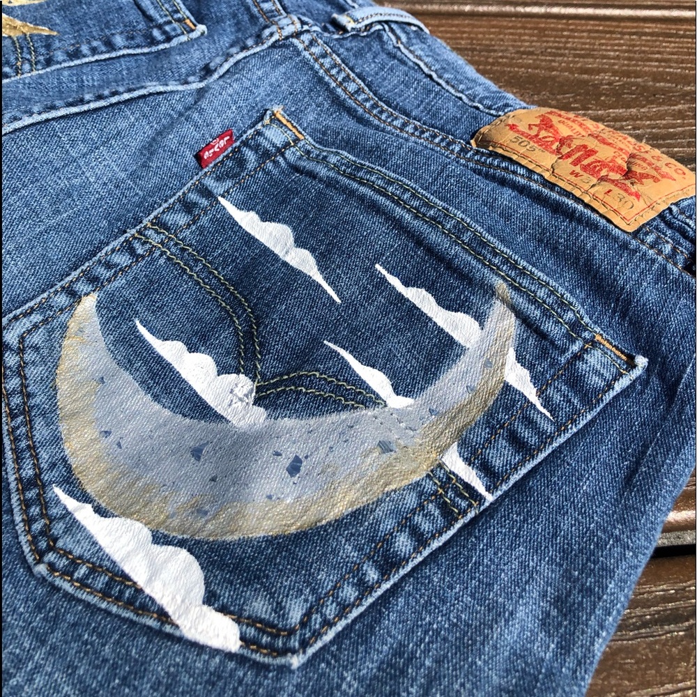Hand Painted Vintage Levi Jeans